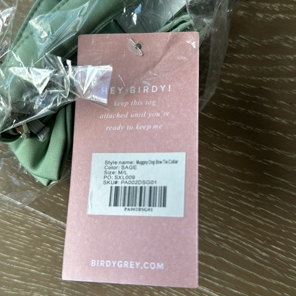 NWT SADIE DOG BOW TIE COLLAR color sage M/L - Picture 3 of 4